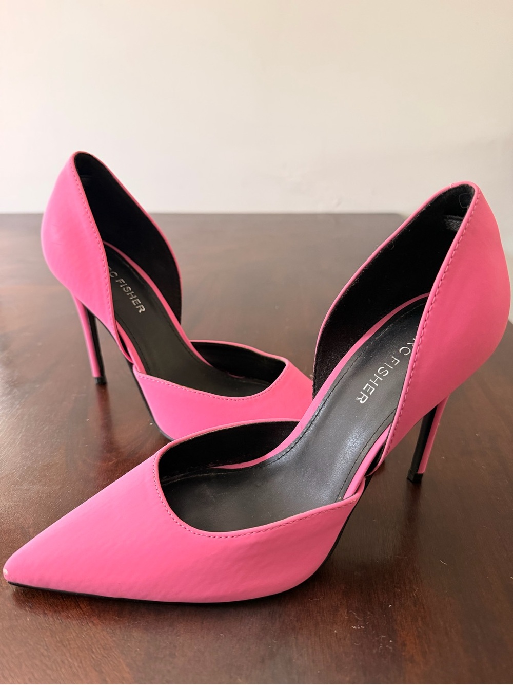 Marc Fisher Womens 7 Barbie Pink D’Orsay Pointed Toe Stiletto Pumps Heels